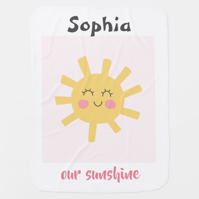 Nursery\Kids Sun Personalized Sunshine Custom Baby Blanket (Front)