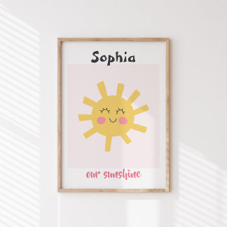 Nursery\Kids Sun Personalized Sunshine Custom Poster