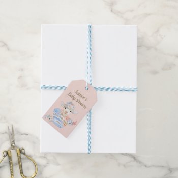 Nursery Lamb Pink Blue Farm Baby Gift Tags by nawnibelles at Zazzle