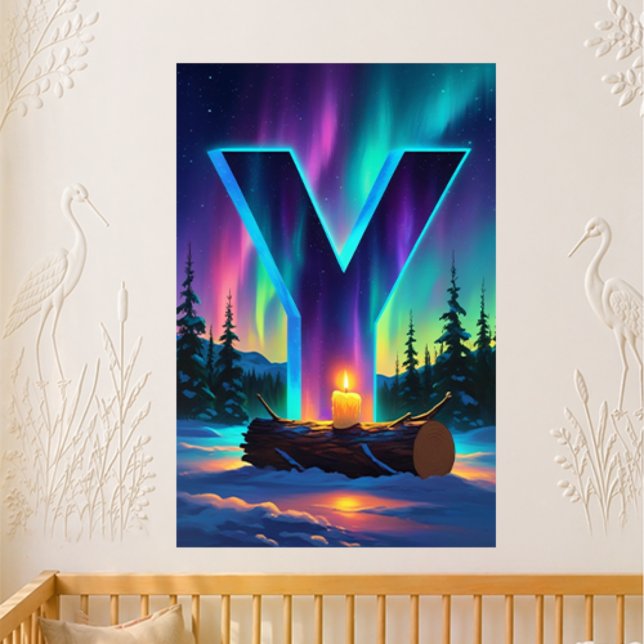 Nursery Letter Y Name Northern Lights Yule Poster (Creator Uploaded)
