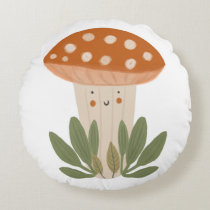 Nursery Little mushroom Cute Baby Room Round Pillow