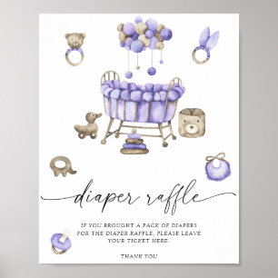 nursery mobile - diaper raffle poster