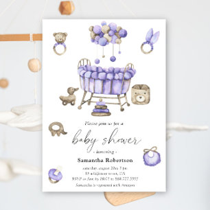 Nursery mobile gender neutral baby shower invitation