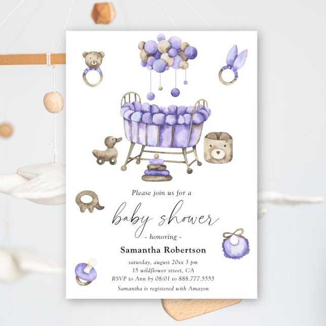 Nursery mobile gender neutral baby shower invitation (Creator Uploaded)