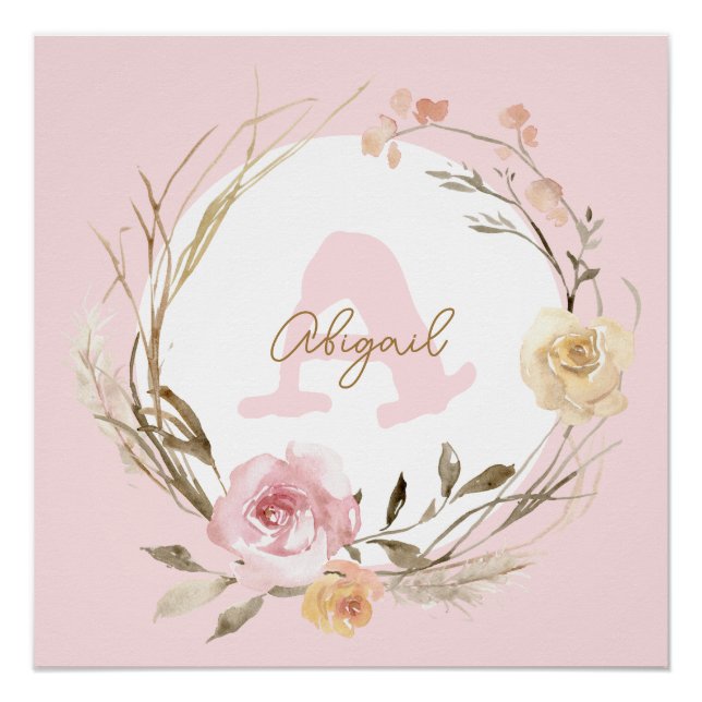 nursery monogram poster (Front)