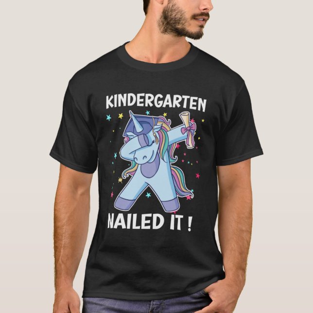 Nursery Nailed It Polka Dot Unicorn Graduation Cer T-Shirt (Front)