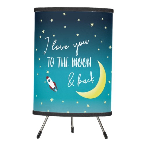 Nursery Ombre I love you to the Moon  Back Baby Tripod Lamp