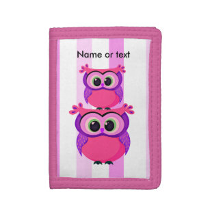 Nursery owls illustration trifold wallet