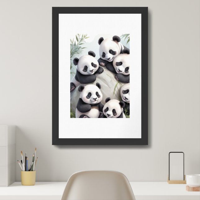 Nursery Panda Framed Art (Home Office)