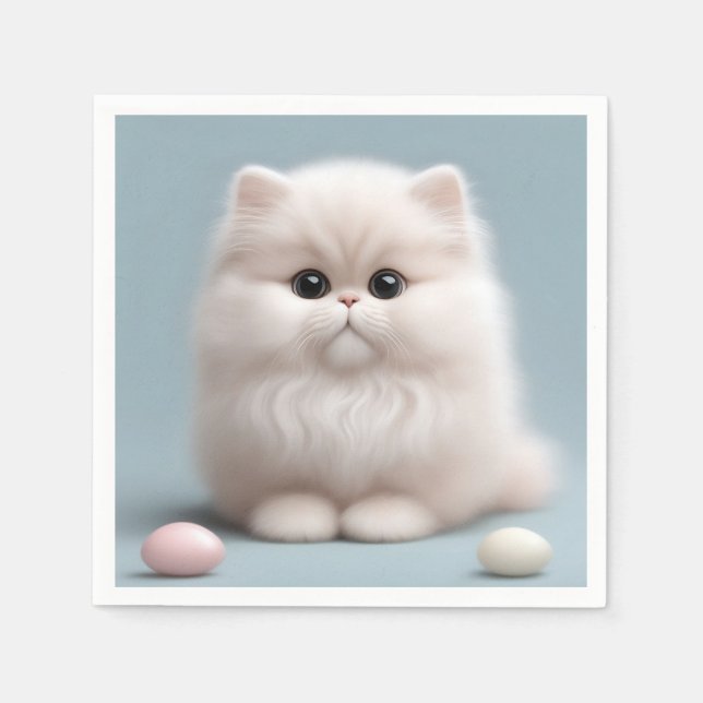 Nursery Persian Cat Kitten Napkins (Front)