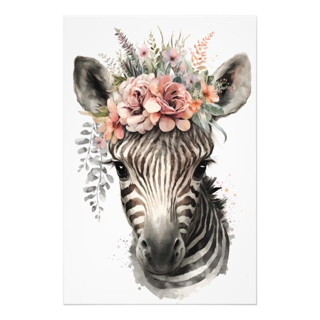 Nursery Pictures of Animals: Zebra Photo Print (Front)