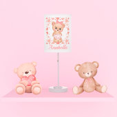 Nursery Pink Baby Girl Teddy Bear Table Lamp
