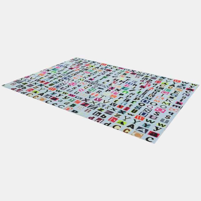 Nursery Play Area Child's Alphabet  Rug (Angled)
