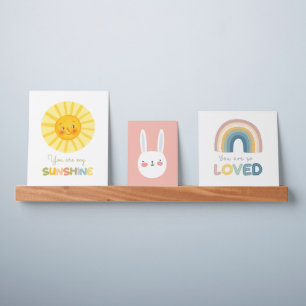 Nursery Play Room Sun Alphabets Bunny Baby Picture Ledge
