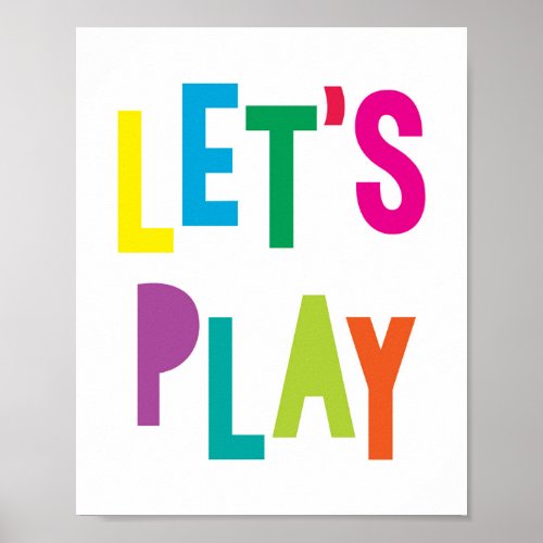 Nursery Playroom Decor Art Print Colorful Poster