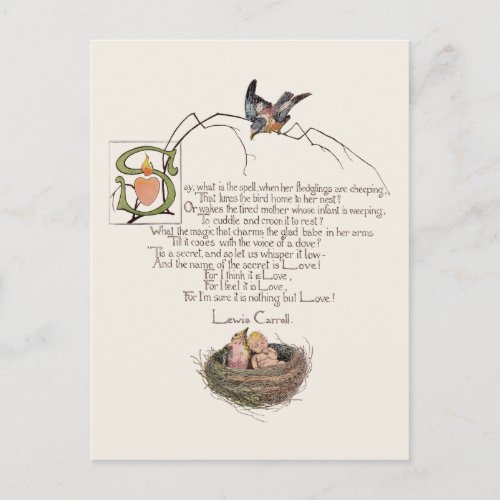 Nursery Poem by Lewis Carroll Postcard