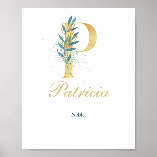 Nursery Print Name, Letter P, Baby girl wall art