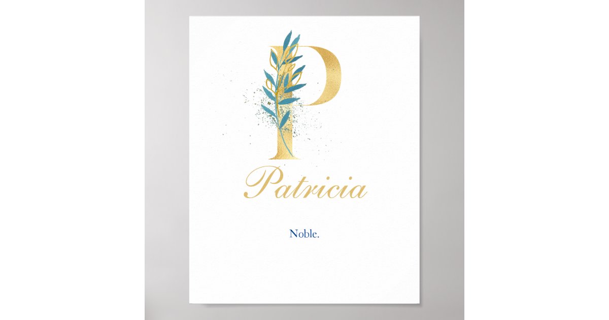 Nursery Print Name, Letter P, Baby girl wall art