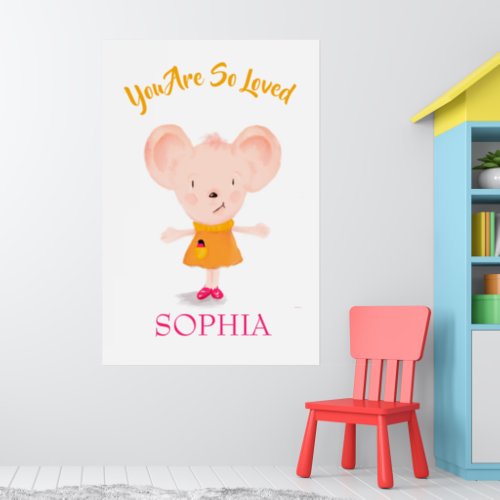 Nursery Quote Cute Mouse Bird Poster