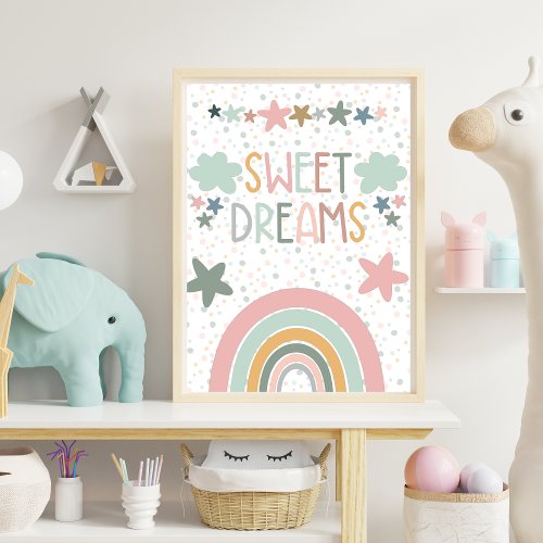 Nursery Rainbow Boho Art Poster