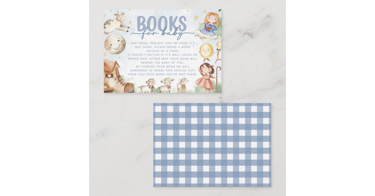 Nursery Rhyme Baby Shower Book Request Enclosure Card Zazzle