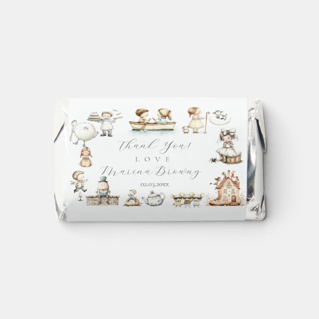 Nursery Rhyme Baby Shower diaper raffle Hershey's Miniatures (Front)