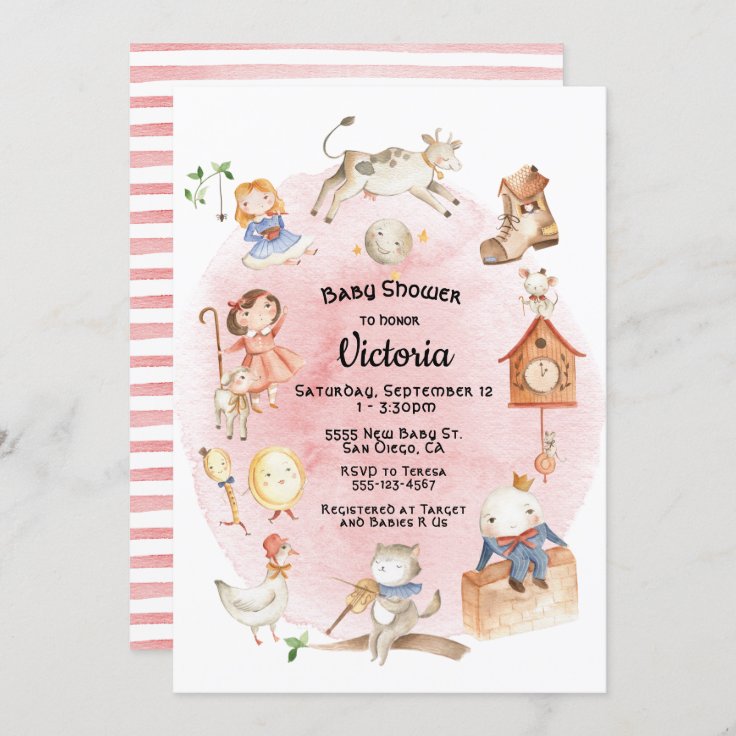 Nursery Rhyme Baby Shower Invitations