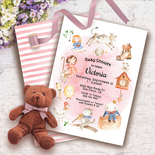 Nursery Rhyme baby shower invitations