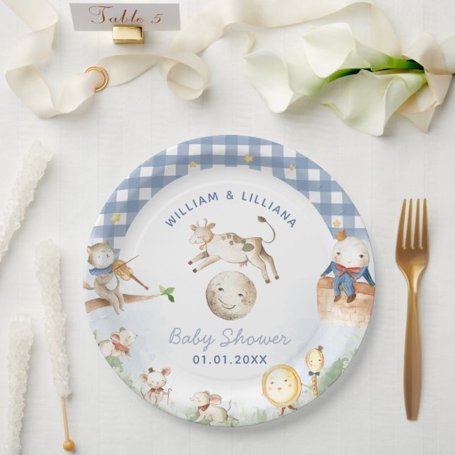 Nursery Rhyme Baby Shower Paper Plates (Wedding)