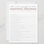 Nursery Rhyme Game Star Baby Shower Game Card (Front)