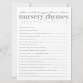 Nursery Rhyme Game Star Baby Shower Game Card (Front)