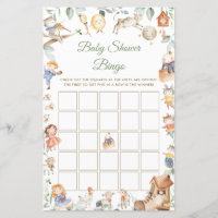 Nursery Rhyme Greenery Baby Shower Bingo Game