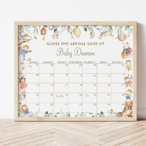 Nursery Rhyme Guess Baby Arrival Date Shower Game Poster