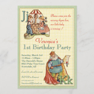 Nursery Rhyme Invitation - Miss Muffet on back