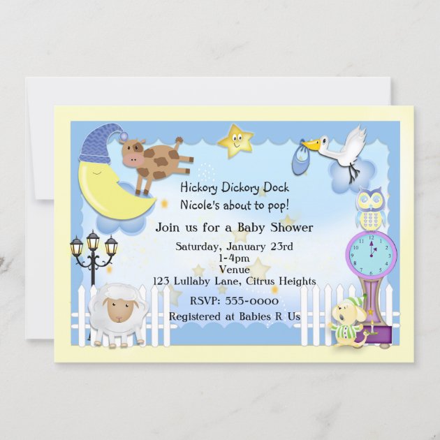 Orders nursery rhyme baby shower theme