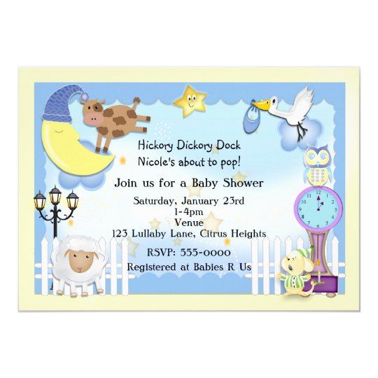 Nursery Rhyme Lullaby Baby Shower Invitations Zazzle Nursery Rhyme Lullaby Baby Shower Invitations