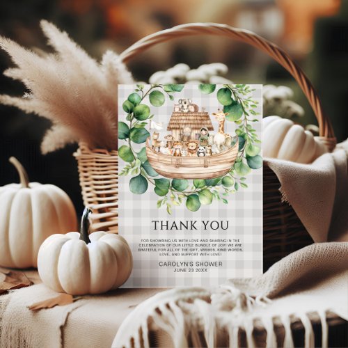 Nursery Rhyme Noah's Ark Baby Shower Thank You Card