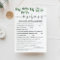 Nursery Rhyme Quiz Baby Shower game Card