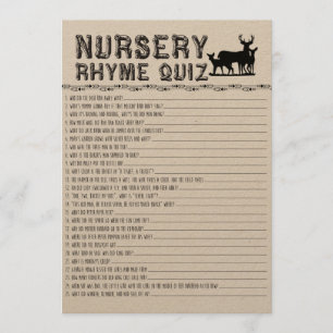 Nursery Rhyme Quiz Baby Shower Game Invitation