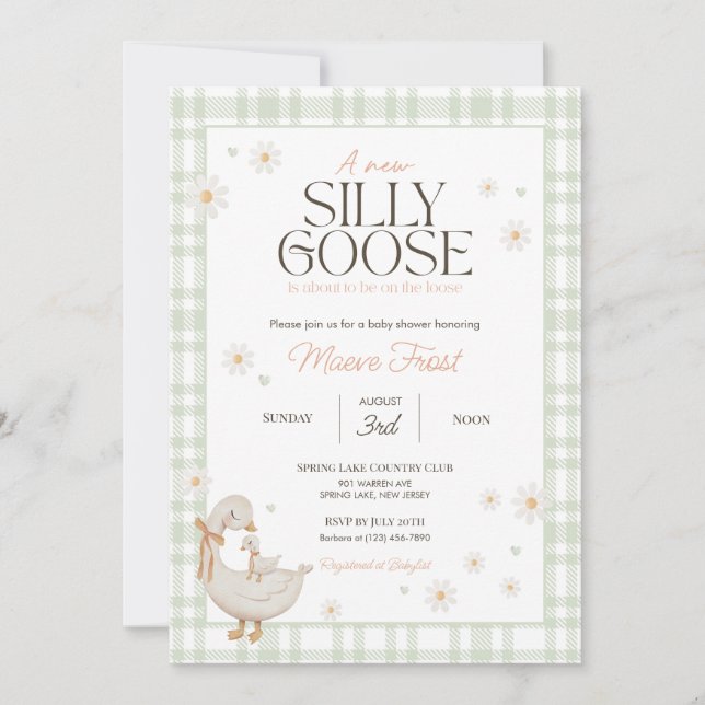 Nursery Rhyme Silly Goose Baby Shower Invitation (Front)