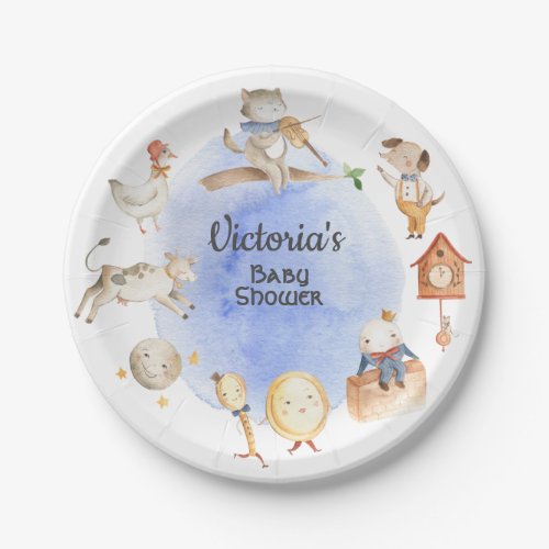 Nursery Rhyme Storybook baby shower Paper Plates