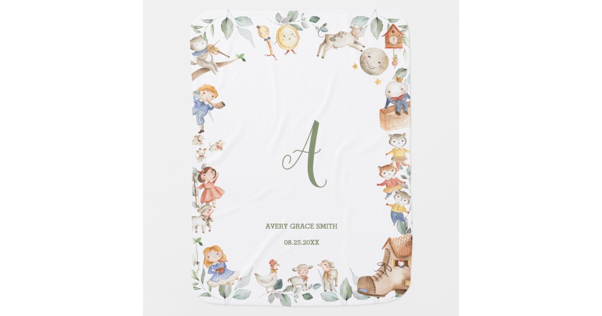 Nursery Rhyme Storybook Greenery Gender Neutral Baby Blanket Zazzle