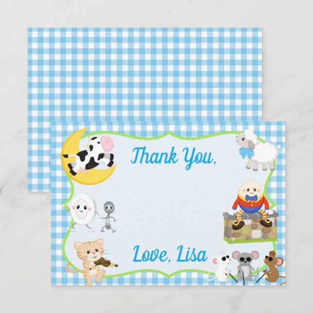 Nursery Rhyme Thank You Card (Front/Back)
