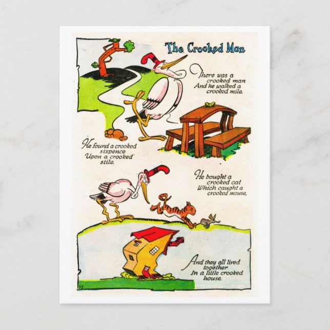 Nursery Rhyme - The Crooked Man Postcard (Front)