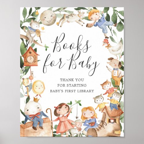 Nursery Rhymes Baby Shower Books For Baby Sign
