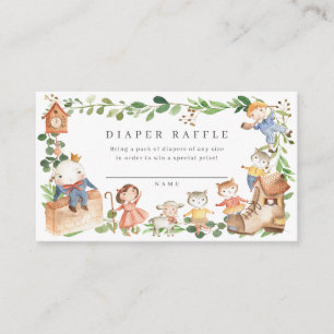 Nursery Rhymes Baby Shower Diaper Raffle Ticket Enclosure Card