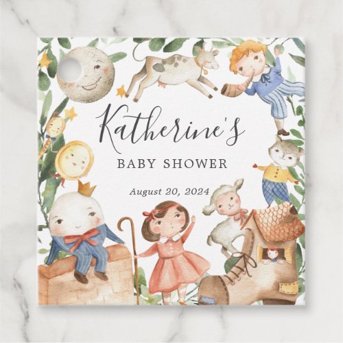 Nursery Rhymes Baby Shower Favor Tag