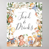 Nursery Rhymes Baby Shower Food and Drinks Sign