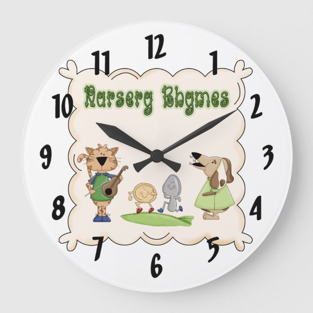 Nursery Rhymes Cow & Fiddle Kids Clock (Front)