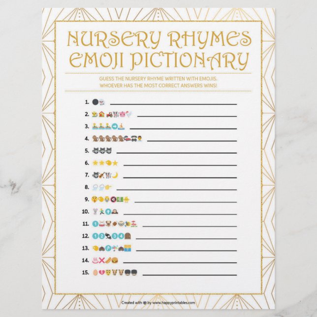 Nursery Rhymes Emoji [Golden Lines] Letterhead (Front)
